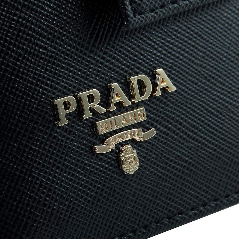 Knockoff Prada Real Leather Wallet 1138 black - Click Image to Close